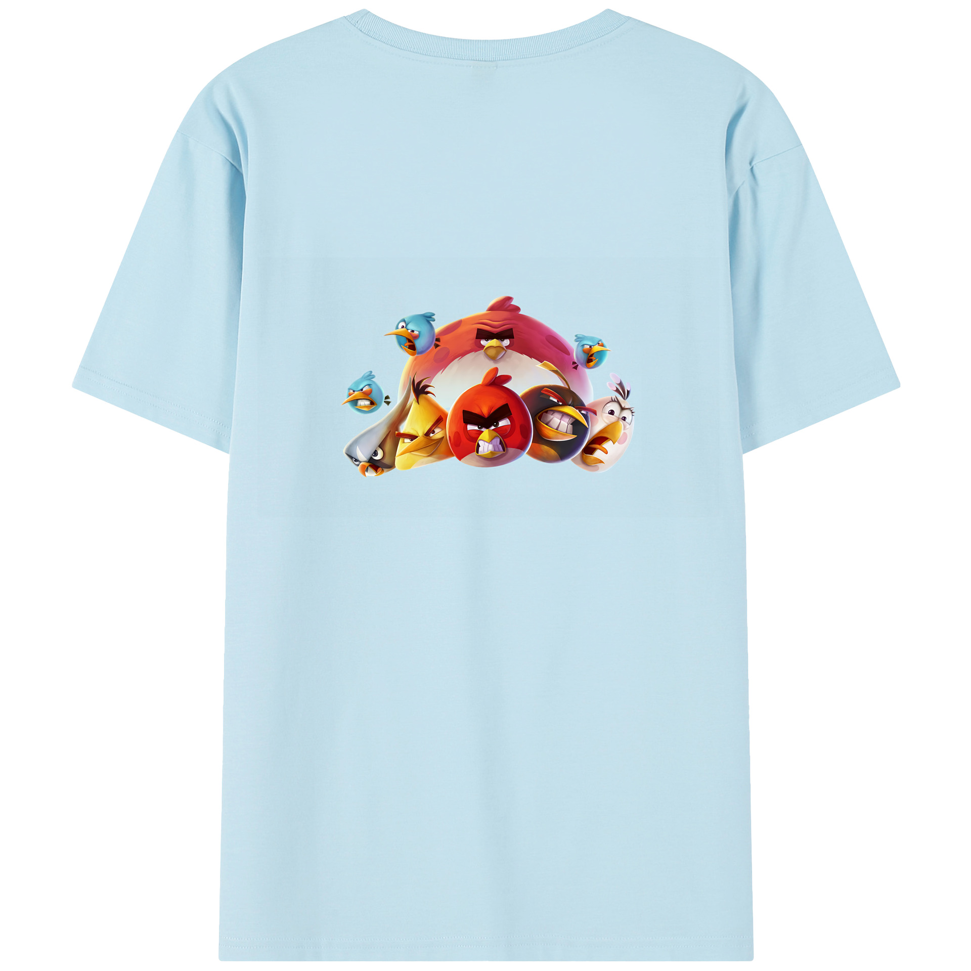 （画像用） Angry Birds アングリーバード 綿100％半袖Tシャツ（背面プリント）
